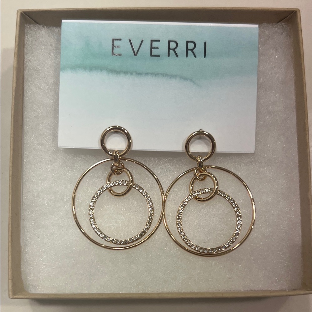 Everri Open Circle Drop Hoop Earrings